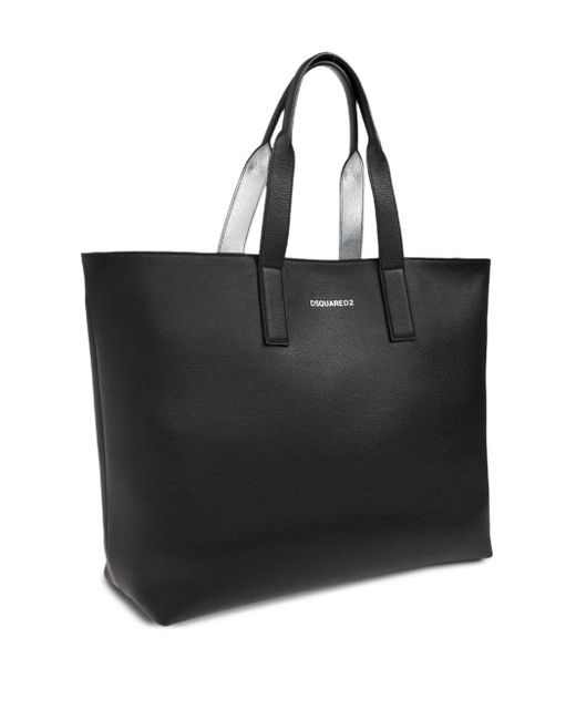 DSquared² Black Neoclassic Leather Tote Bag for men