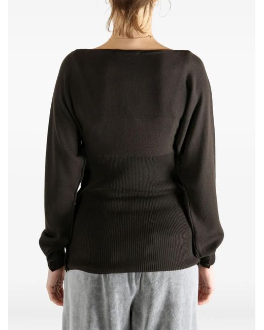 Paloma Wool Black Ribbed Buttoned Sweater