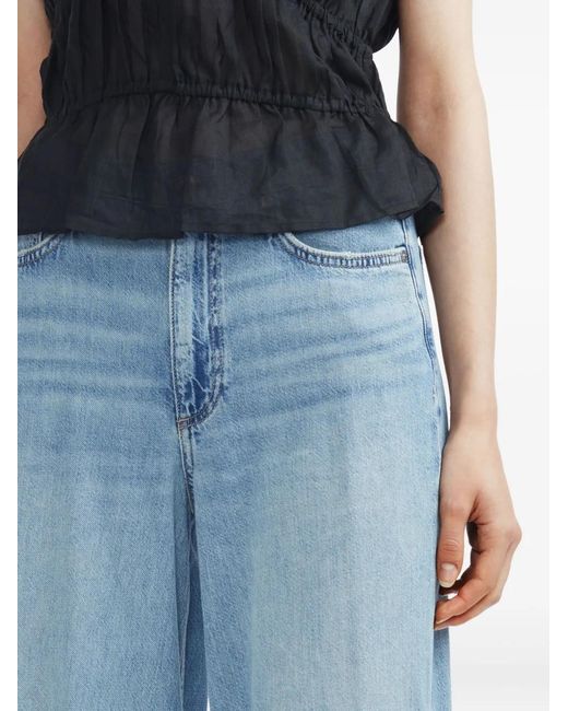 Rag & Bone Blue Five-Pocket Wide-Leg Jeans