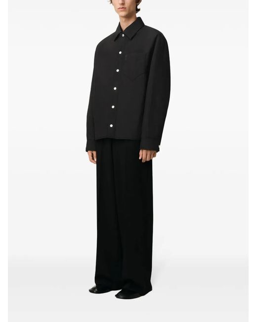 AMI Black Boxy Jacket With Classic Collar for men