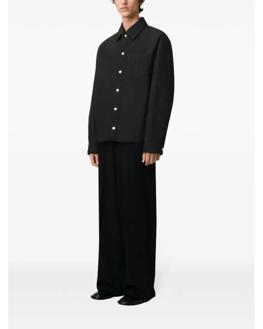 AMI Black Boxy Jacket With Classic Collar for men