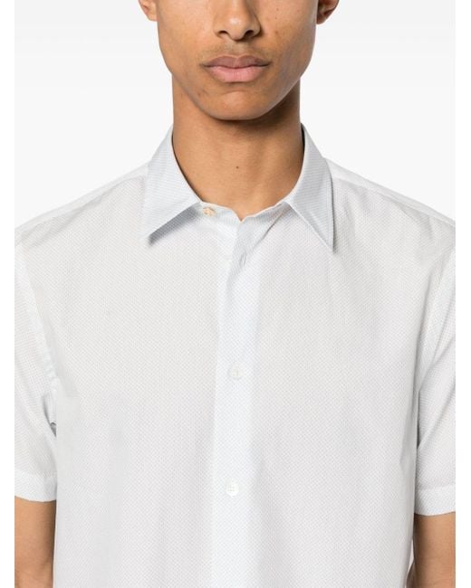 Paul Smith Hemd mit Mikro-Muster in White für Herren