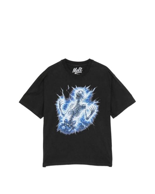 Melt Black T-Shirt À Imprimé Squelette for men