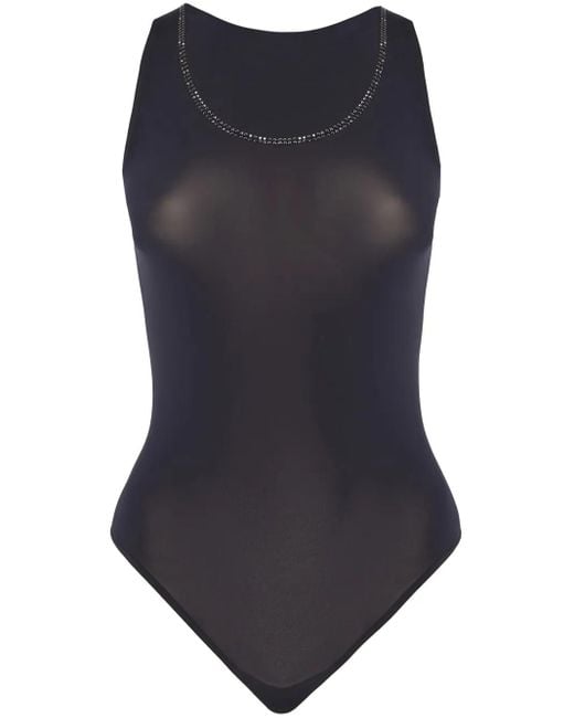 Wolford Blue Crystal String Bodysuit