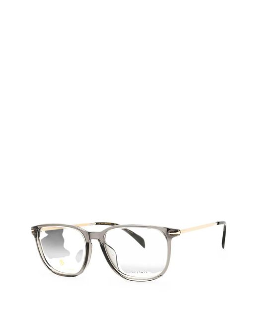 David Beckham Gray Rectangle-Frame Glasses for men