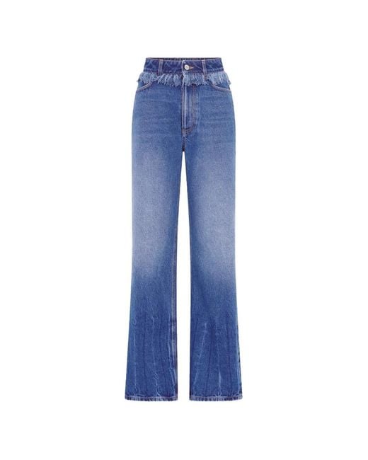 Rabanne Blue Fringe-Detail Jeans