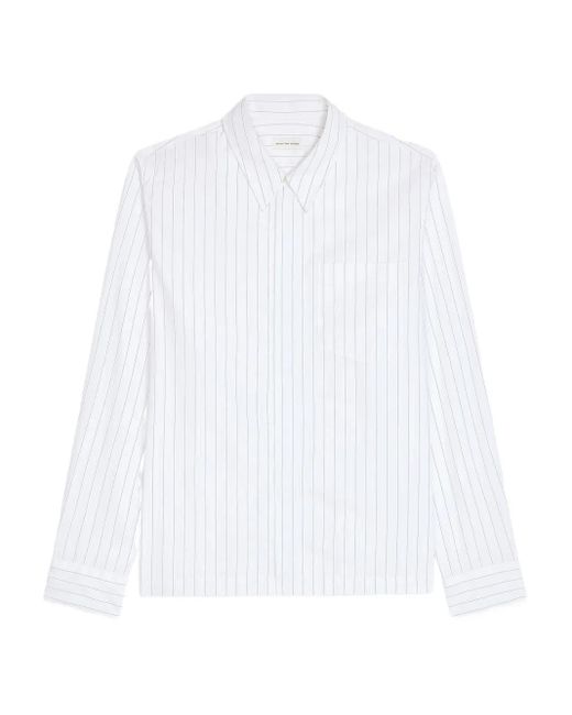 Camisa de algodón a rayas diplomáticas Dries Van Noten de hombre de color White