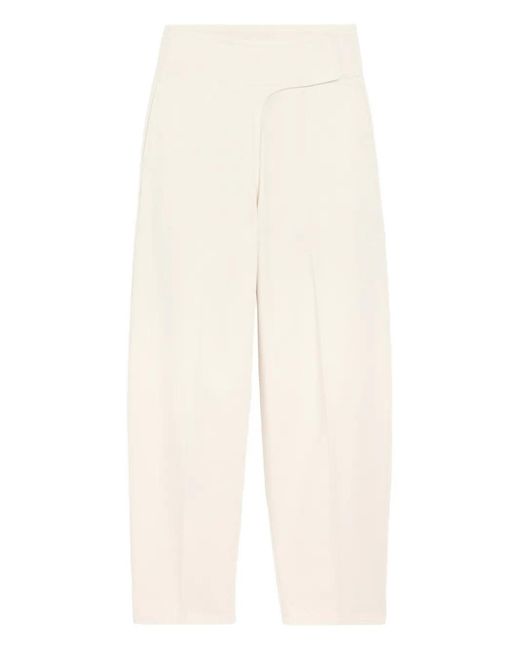 AMI White Cotton Wrapped Belted Ballon Fit Jeans