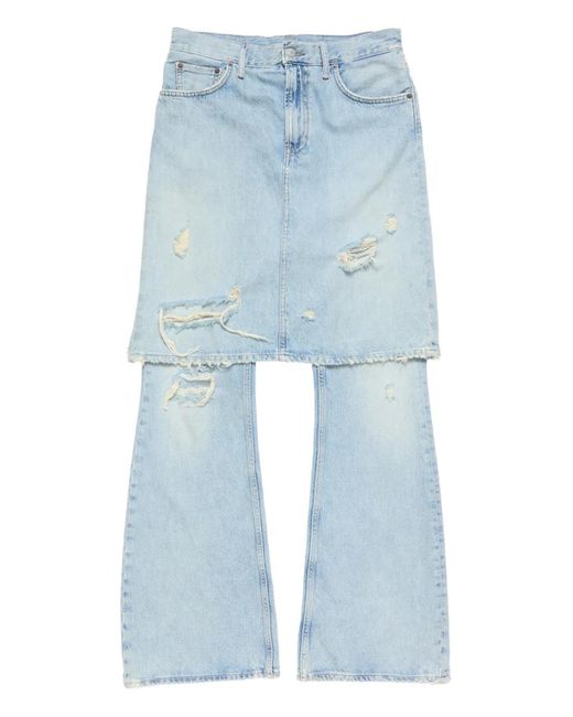 Acne Gerafelde Jeans in het Blue