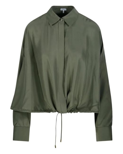 Loewe Green Drawstring-Hem Shirt