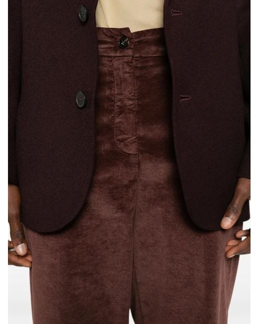 19.61 MILANO Purple Corduroy-Effect Cropped Trousers