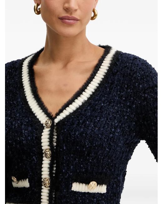 Guess Blue Aomori V-Neck Button Cardigan