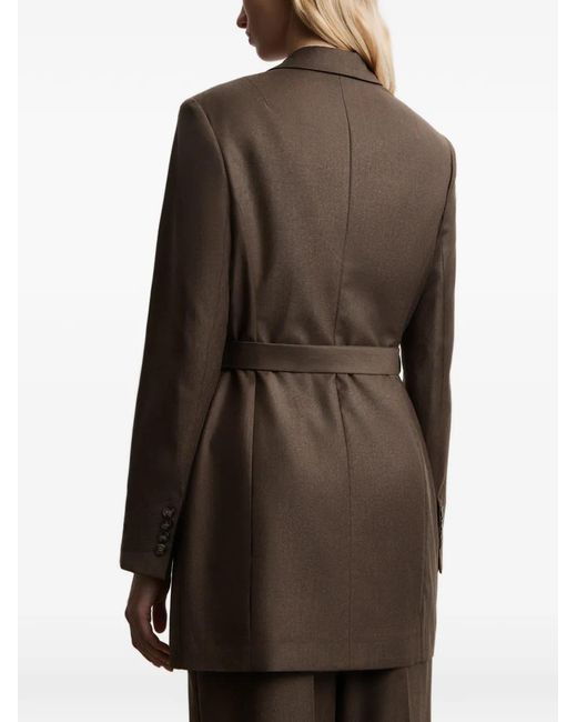 12 STOREEZ Brown Belted Wool Blazer