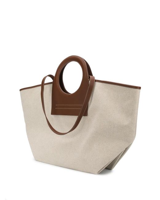 Hereu Brown Cala Leather-Trimmed Large Tote Bag