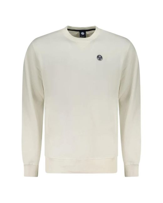 North Sails White Logo-Patch Crew-Neck Sweatshirt for men