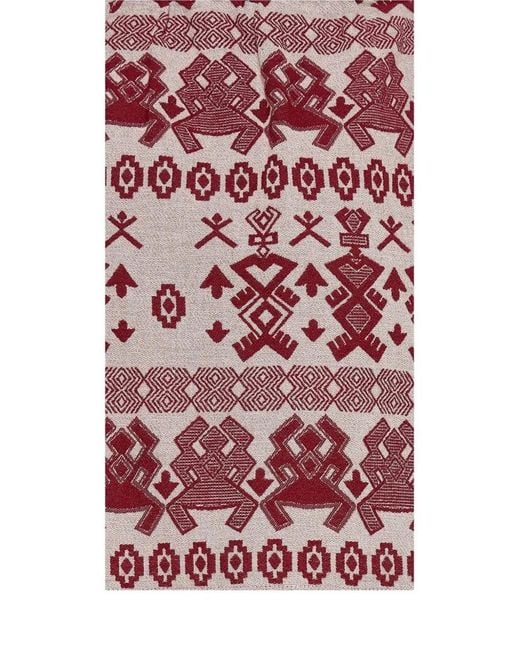 Devotion Red Geometric-Pattern Mini Skirt
