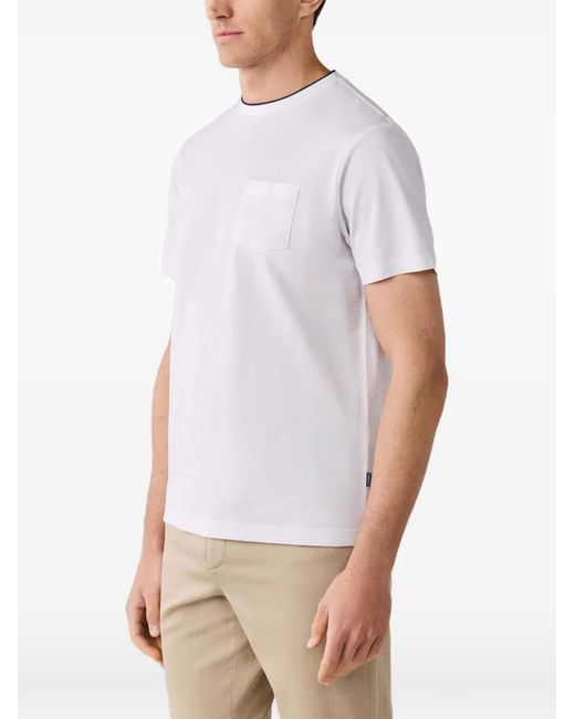 Hackett White T-Shirt En Piqué De Coton Mercerisé for men