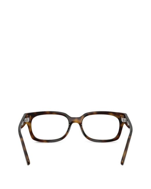 Vogue Eyewear Black Tortoiseshell-Effect Rectangle-Frame Glasses