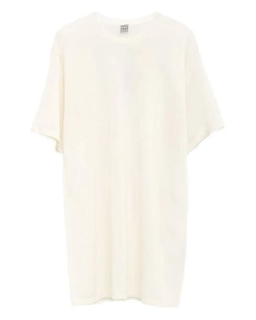 Totême  White T-Shirt Dalla Vestibilità Comoda Crema