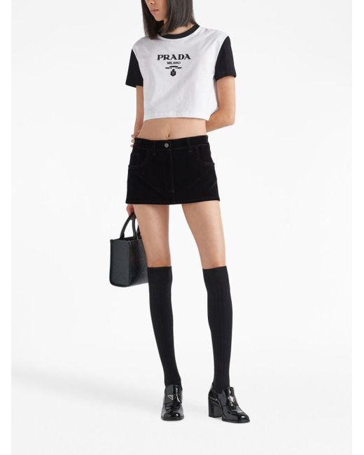 Tシャツ・カットソー PRADA Printed Nylonette Crop-Top Prada Printed Nylonette Bra Top | Saks Fifth Avenue