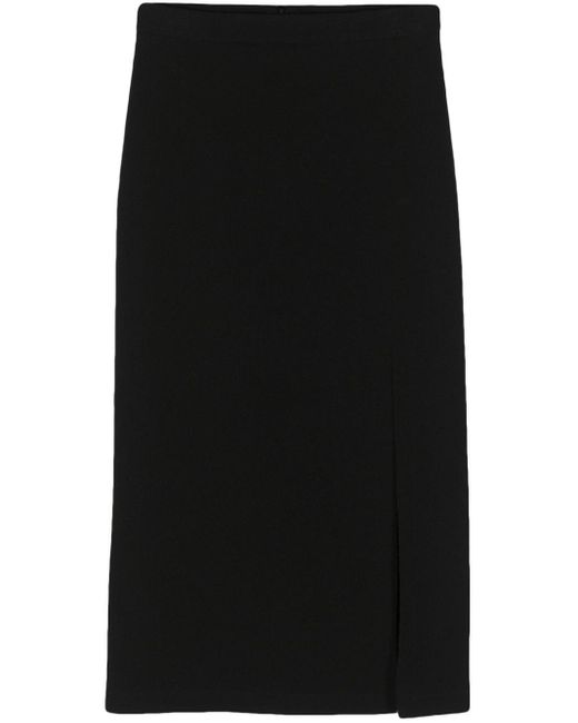 Barena Black Textured Midi Pencil Skirt