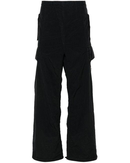 C P Company Black Lens-detail Loose Trousers for men
