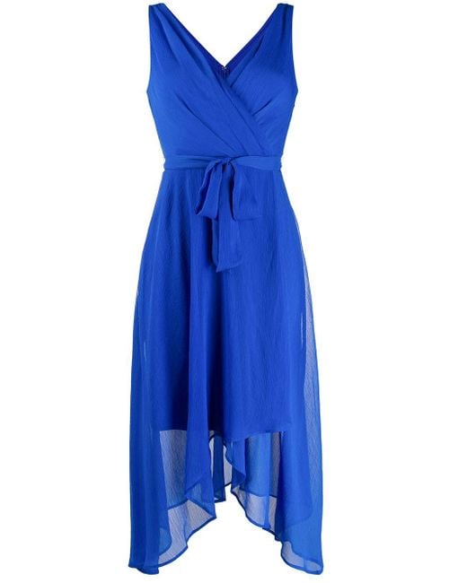 Vestido cruzado asimétrico DKNY de color Blue
