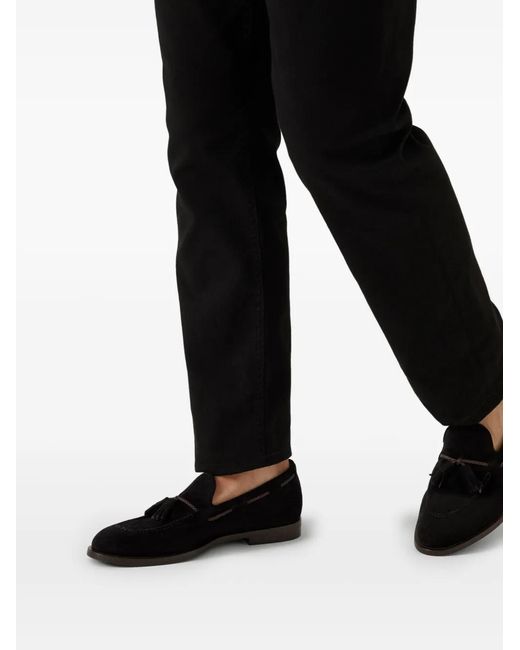 メンズ Brunello Cucinelli スエード ローファー Black