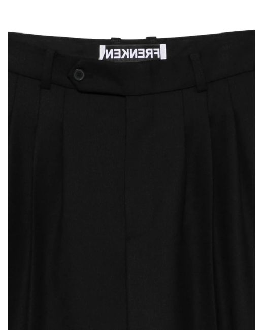 frenken Black Crag Pleated Cuffed Trousers