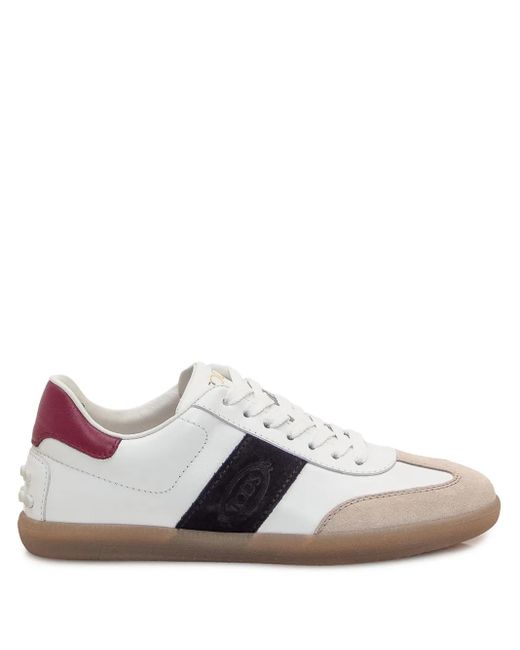 Tod's コントラスト レザースニーカー White