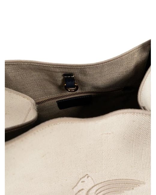 Etro Natural Medium Canvas Libra Tote Bag