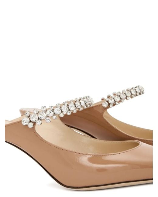 Jimmy Choo White 65Mm Bing Crystal-Embellished Mules