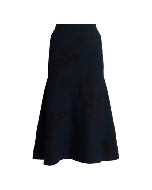 Erdem Blue Jacquard-Knit Skirt
