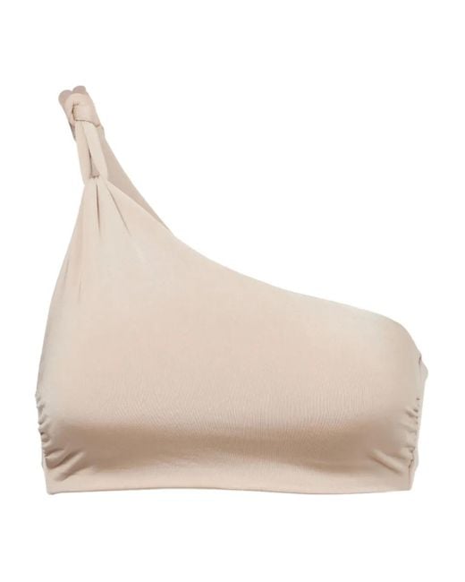 Max Mara Natural Alisia One-Shoulder Bikini Top