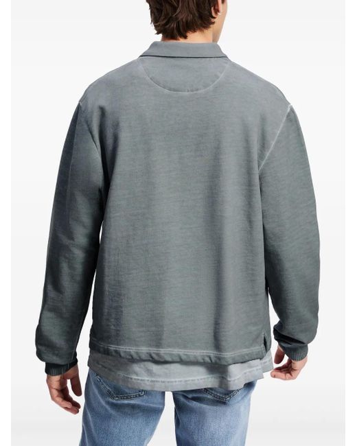 メンズ Karl Lagerfeld ポロカラー スウェットシャツ Blue