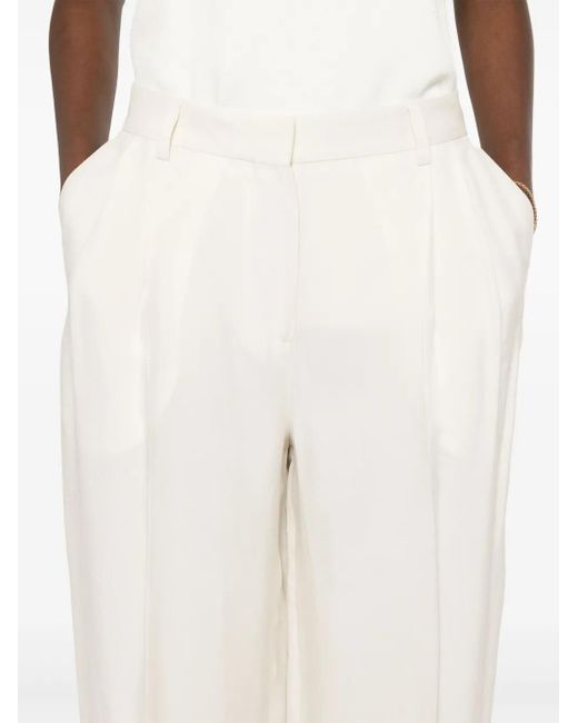 Totême  Broek Met Geplooid Detail in het White