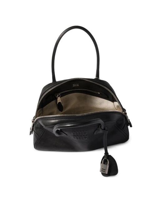 Miu Miu Black Vivant Nappa-Leather Bag