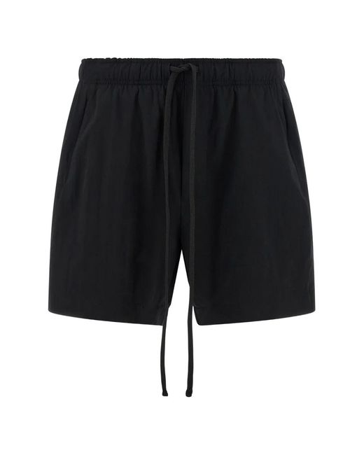 Thom Krom Black 19 Drawstring Elastic Swim Shorts for men