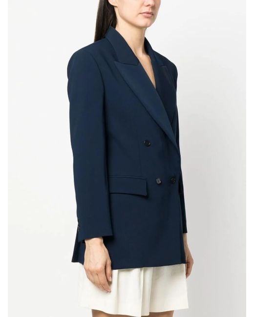 P.A.R.O.S.H. Blue Double-Breasted Button Blazer