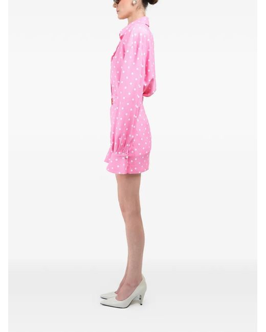 ROWEN ROSE Pink Polka-Dot Mini Skirt