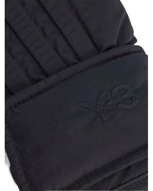 Y-3 Blue Logo-Embroidered Gloves