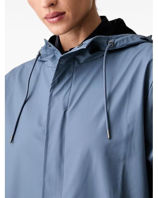 Rains Blue Hooded Fishtail Coats