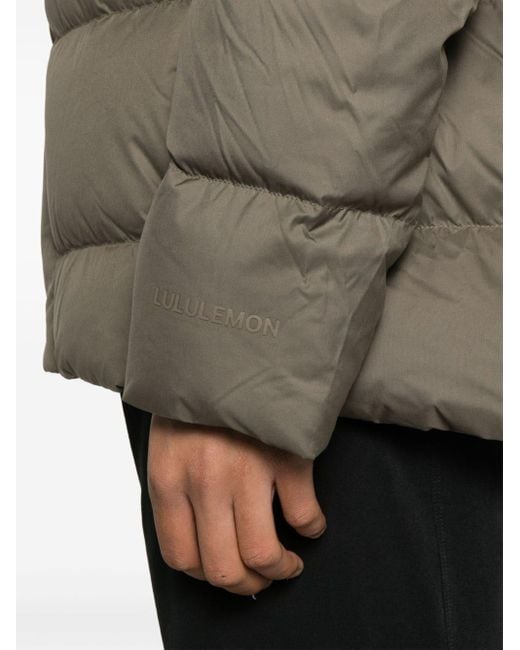 lululemon athletica Green Wunder Hooded Quilted Jacket - Men's - Polyester/elastane/goose Down/goose Featherpolyesterrecycled Polyester for men