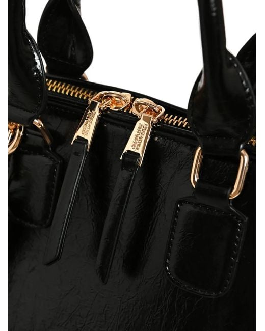 Essentiel Antwerp Black Patent-Effect Karla Shoulder Bag