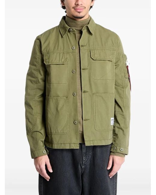 Alpha Industries Green Cotton Shirt for men