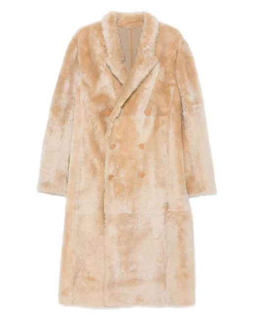 Fendi Natural Double-Breasted Coat for men