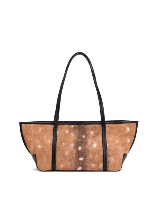 St. Agni White Fawn Bateau Leather Tote Bag