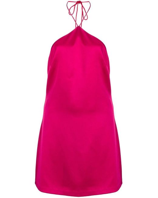 Alice Olivia Satin Lanora Mini Dress In Pink Lyst
