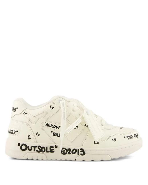 Off-White c/o Virgil Abloh Out Of Office Leren Sneakers in het Natural voor heren