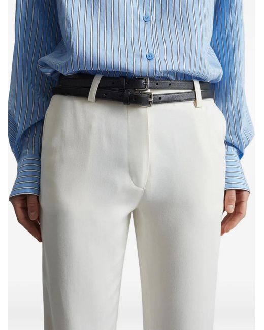 Frankie Shop White Pantalon Court Lior À Ceinture